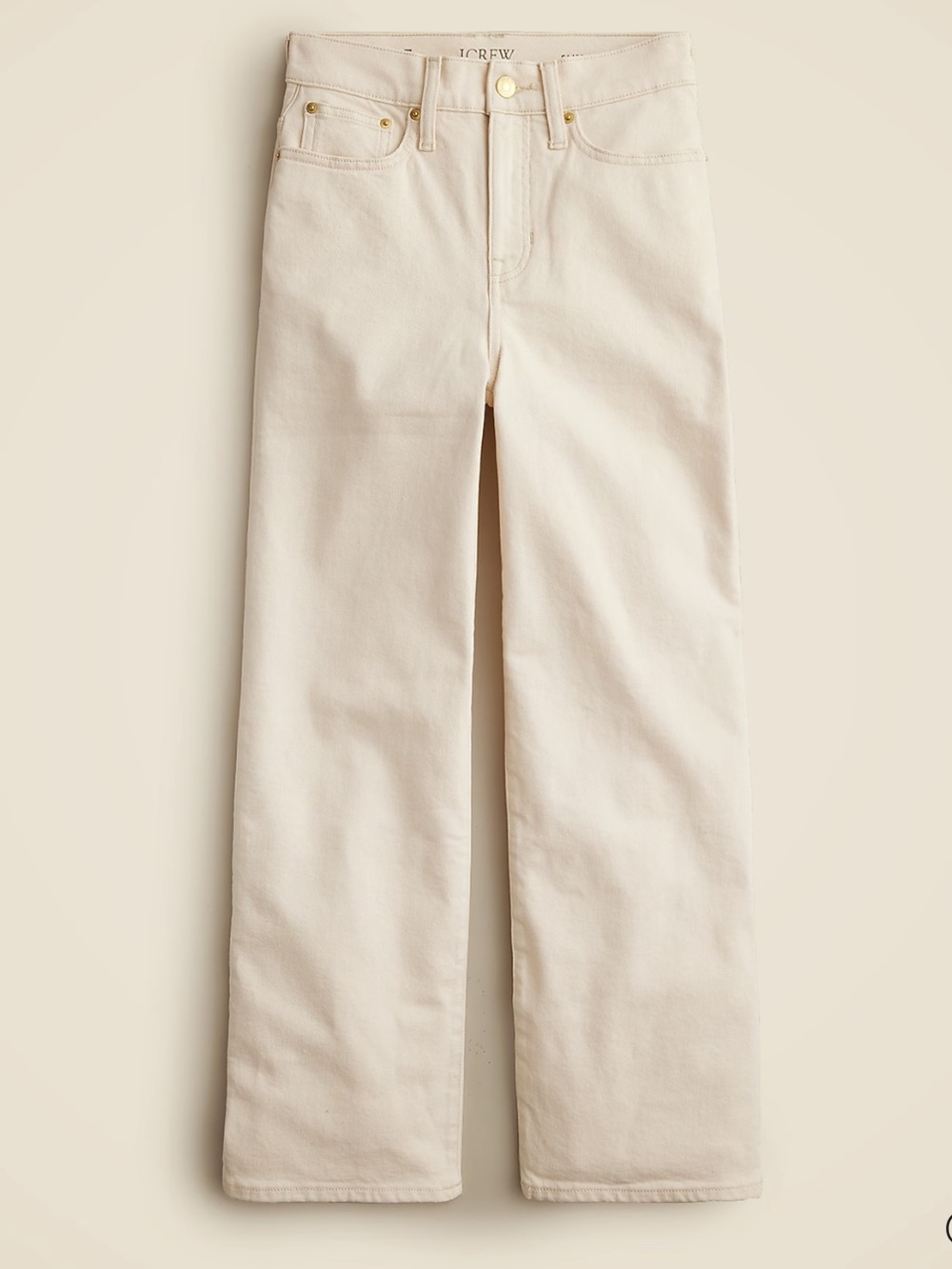 New J. CREW Slim Wide Leg Jean in Ecru sz 34